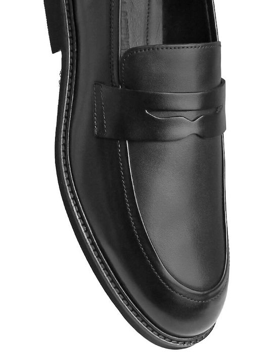 Leather Men's Moccasins In Black Colour