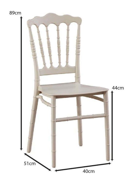 Scaun Catering din Polipropilenă Mills Bej E371,1 40x51x89cm