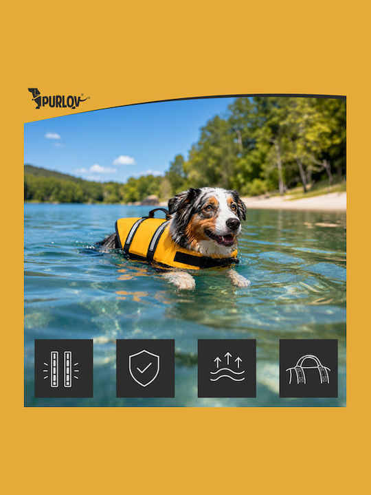 Purlov Dog Life Jacket Medium Yellow Purlov Dog Life Jacket Medium Yellow