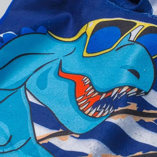 Детско Пончо за Плаж Кърпа Момчета Dino Surfer Син