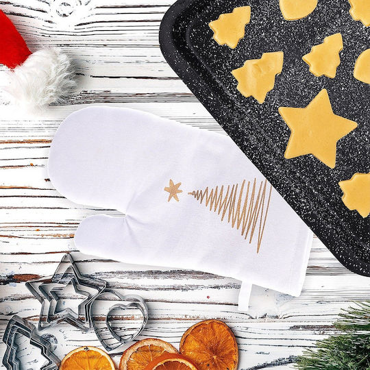 Orion Weihnachtlicher Ofenhandschuh Stoff Bäume 32,5x17cm