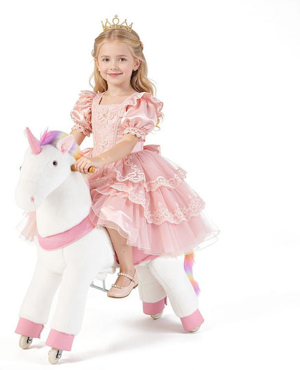 Vevor Wooden Rocking Toy Horse for 6+ Months with Sounds & Wheels for Weight up to 80kg