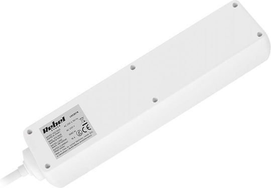 Rebel Power Strip 4 Sockets with Switch and 5m Cable