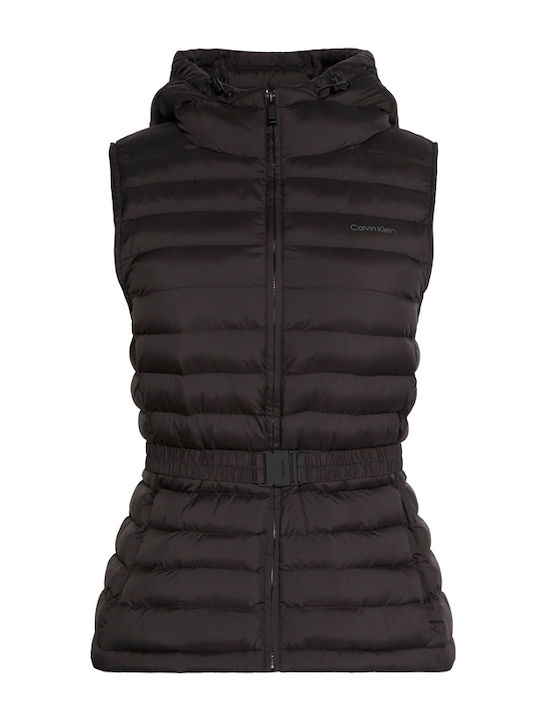 Дамско Без Ръкави Puffer Яке за Зима Черно