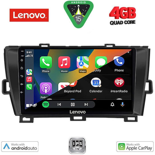 Lenovo Ηχοσύστημα Αυτοκινήτου για Toyota Prius 2009-2015 (Bluetooth/USB/WiFi/GPS/Apple-Carplay/Android-Auto) με Οθόνη Αφής 9"