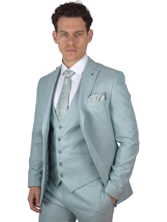 Men's Suit with Vest Mint