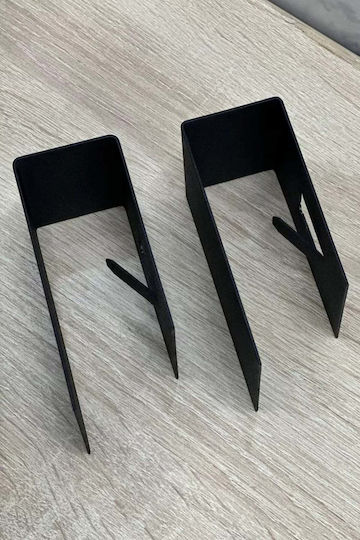 SteweHome Double Wall-Mounted Bathroom Shelf Unit with Sticker 6x4cm Black