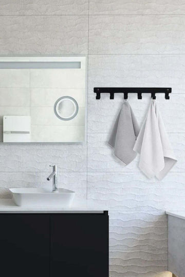 SteweHome Cuiere de Perete Metalic cu 6 Compartimente Negru 42.5x3x6cm SteweHome Cuiere de Perete Metalic cu 6 Compartimente Negru 42.5x3x6cm