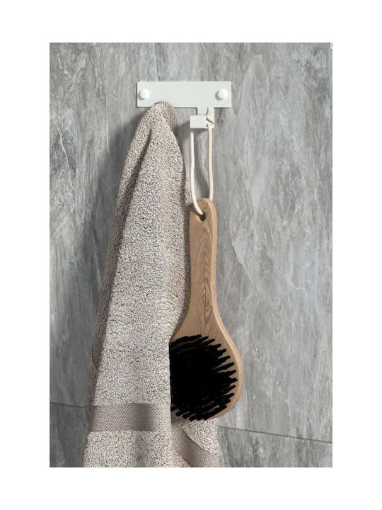 SteweHome Metal Wall Hanger 2 Hooks White 12.5x3x6cm
