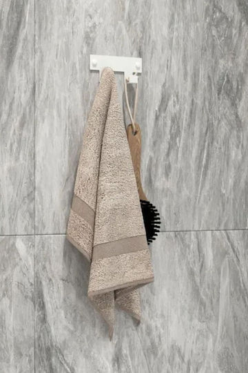 SteweHome Metal Wall Hanger 2 Hooks White 12.5x3x6cm