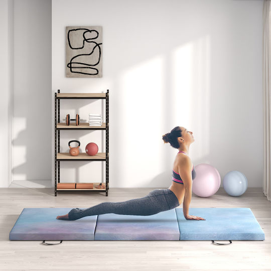 HomCom Exercise Mat Pilates Blue