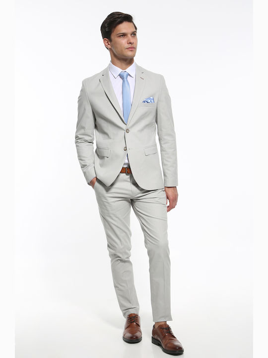 Summer Men's Groom's Suit with Slim Fit Gray