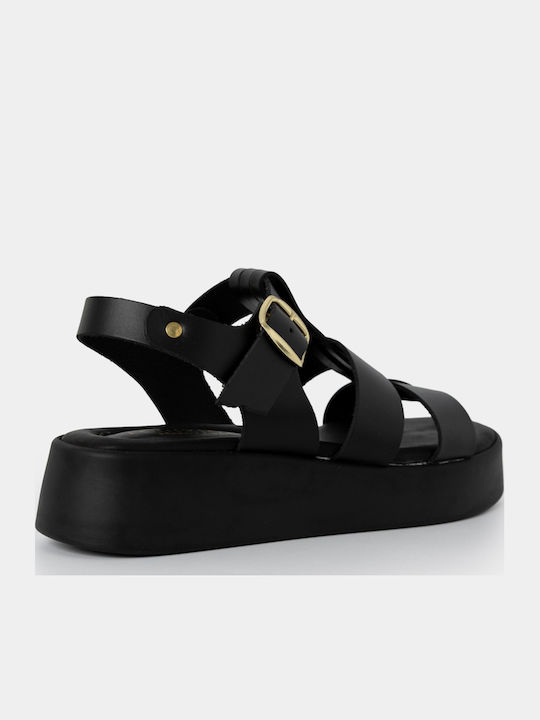 Дермати Дамски Сандали Гладиатор Flatforms Черни