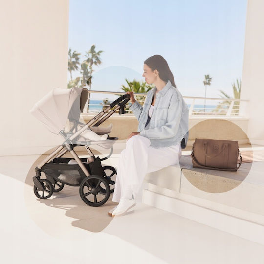 Lionelo Carmine Umkehrbar 3 in 1 Baby Kinderwagen Für Neugeborene Gray Stone