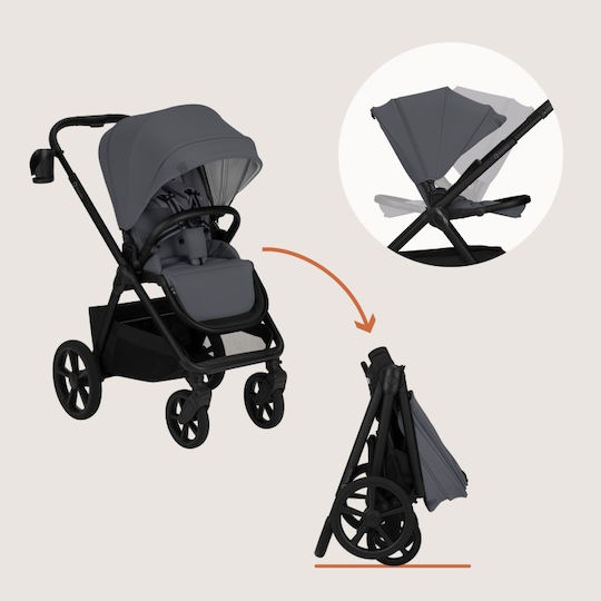 Lionelo Carmine Umkehrbar 3 in 1 Baby Kinderwagen Für Neugeborene Gray Stone