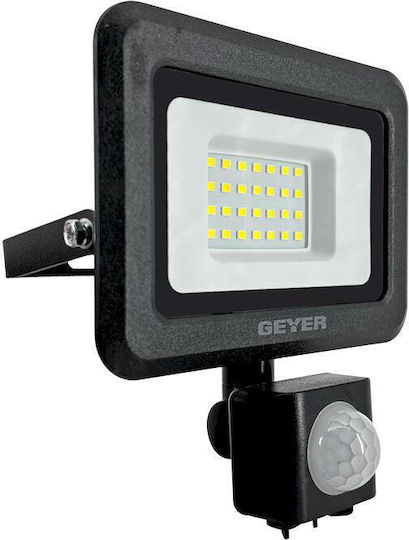 Geyer Waterproof LED Flood Light 20W Cold White 6500K with Motion Sensor IP65