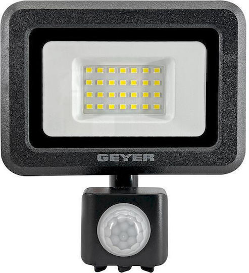 Geyer Waterproof LED Flood Light 20W Cold White 6500K with Motion Sensor IP65
