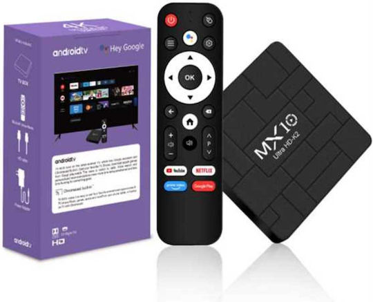 TV Box MX10-K2 260035 4K UHD with Wi-Fi USB 2.0 2GB RAM and 16GB Storage with Android 13.0 Operating System