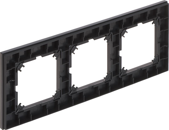 Elektro Plast Switch Frame 3 Positions Vertical Placement In Black Color 4173-46