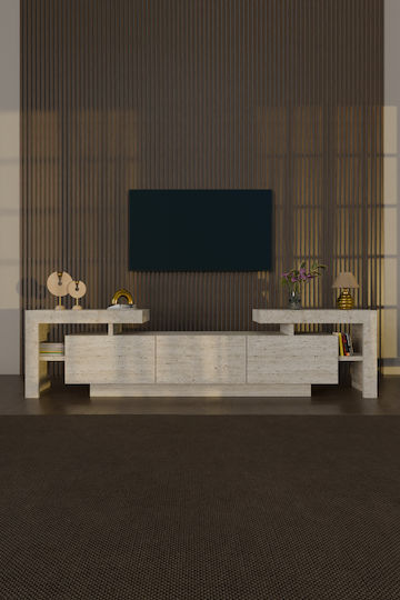 Stand TV Cu Iluminare LED Ecru L190xA30xÎ60cm