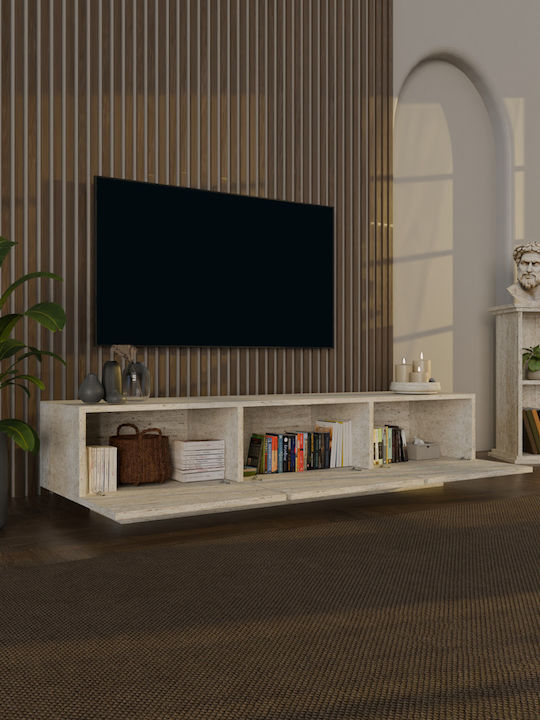 TV Stand with LED Lighting Ecru L130xD30xH45cm