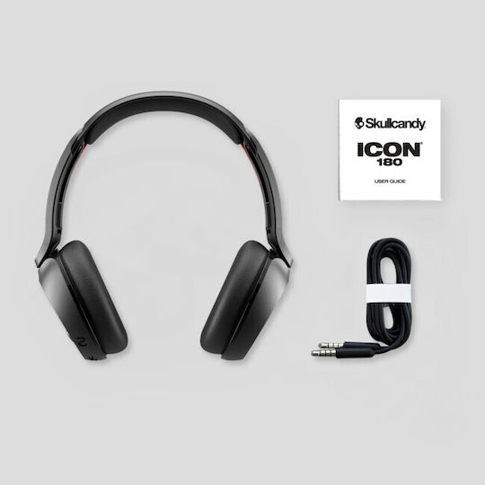 Skullcandy Icon 180 Ασύρματα / Ενσύρματα On Ear Ακουστικά με 50 ώρες Λειτουργίας και Quick Charge Μαύρα