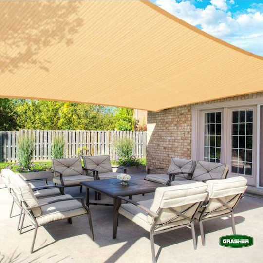 Grasher Rechteckiges Sonnensegel Beige 2x3m