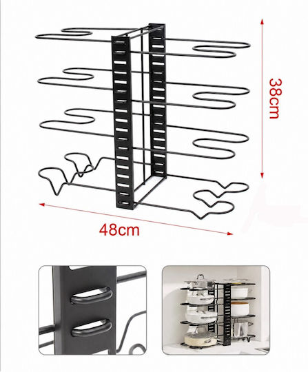 ForHome Metal Base for Pots and Pans 48x20.5x38cm Black