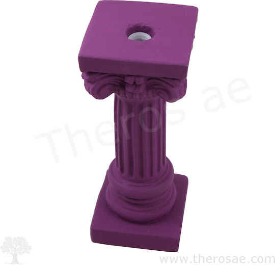 Corinthian Style Column Vase Ceramic 17.5cm Purple