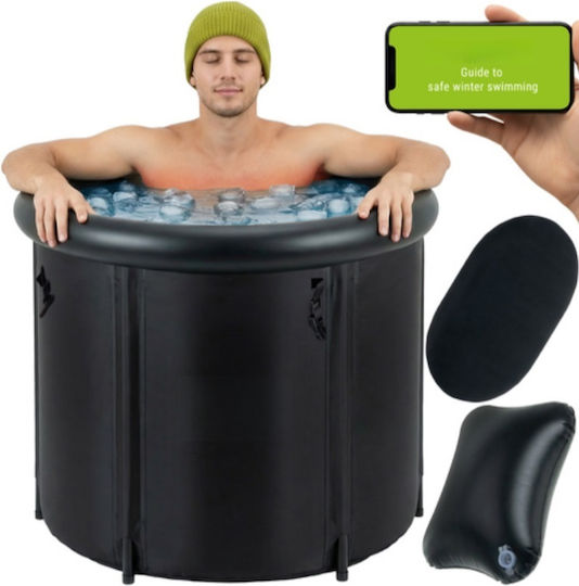 Cadă De Gheață Portabilă Piscină Pentru Baie Regenerare Crioterapie Utilizare Interioară Exterioră Capacitate 320l Material Impermeabil Izolație Termică 5 Straturi Protecție Împotriva Radiațiilor Solare Uv Ușor De Transportat Negru