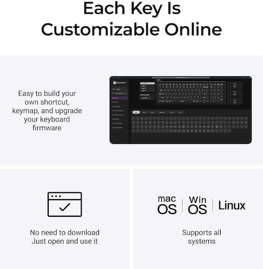 Keychron B4 Pro B4P-K8 Ασύρματο Bluetooth Πληκτρολόγιο International English Συμβατό με Mac Λευκό