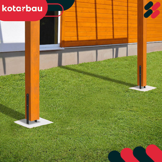 Kotarbau H-post Base Embedding Steel Galvanized Black Anchor Bracket 80 Mm Set 2 Pcs