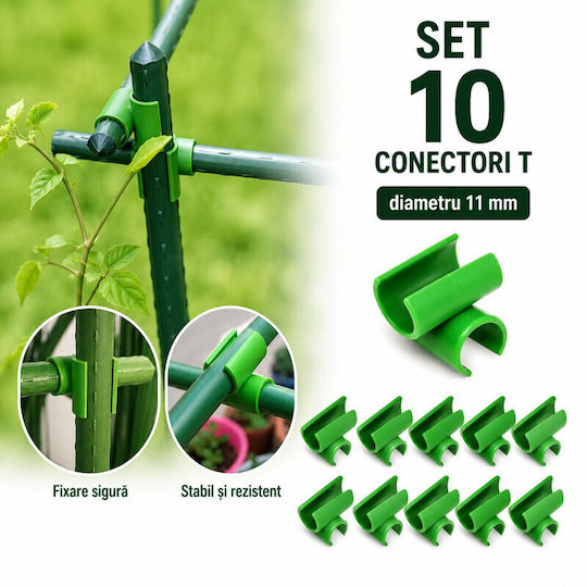 Conectori Tip T Motocoase De Grădină Diametru 11 Mm Set 10 Bucăți