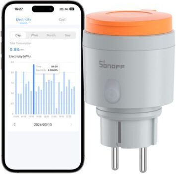 Sonoff Smart Single Socket with Switch and Remote Control Gray
