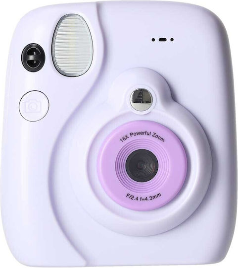 ikonka KX2859 Kids Compact Camera with Thermal Printing Purple