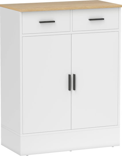 Μπουφές Ξύλινος με Συρτάρια Λευκό 68.6x35x90.3cm