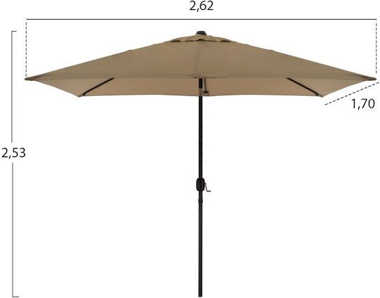 Umbrelă De Pardoseală Pătrată Din Aluminiu Cambell Maro 1.8x2.7m