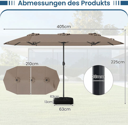Metallischer Garten- und Terrassen-Sonnenschirm mit Braun Luftauslass Metallischer Garten- und Terrassen-Sonnenschirm mit Braun Luftauslass
