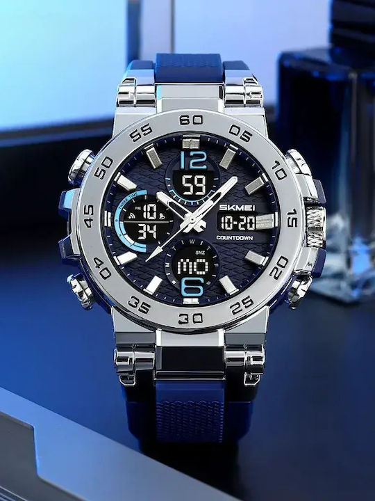 Battery Watch with Rubber Strap