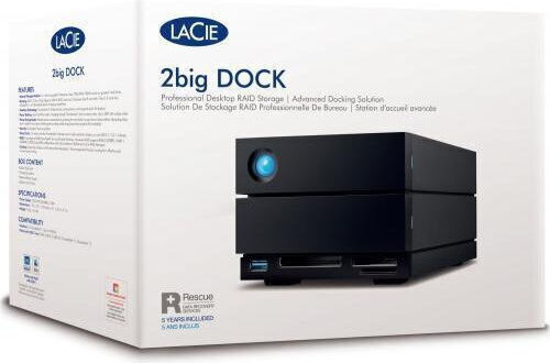 Lacie 2big Dock Thunderbolt 3 / USB 3.1 Extern HDD 32TB Multi-Bay Negru