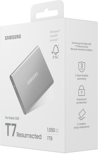 Samsung T7 Resurrected USB 3.2 External SSD 1TB 2.5" White
