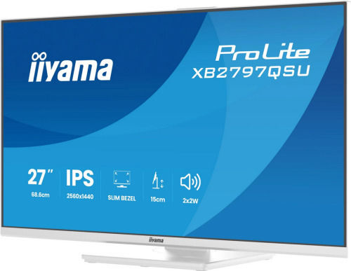 Iiyama Prolite XB2797QSU-W1 IPS Monitor 27" QHD 2560x1440 White