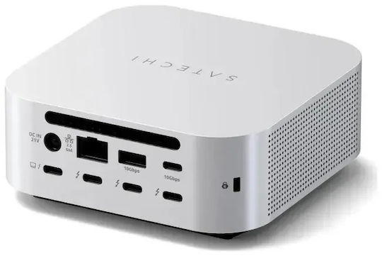 Satechi Thunderbolt 5 CubeDock Thunderbolt 5 Docking Station with PD Ethernet and 3 Monitor Connection Silver