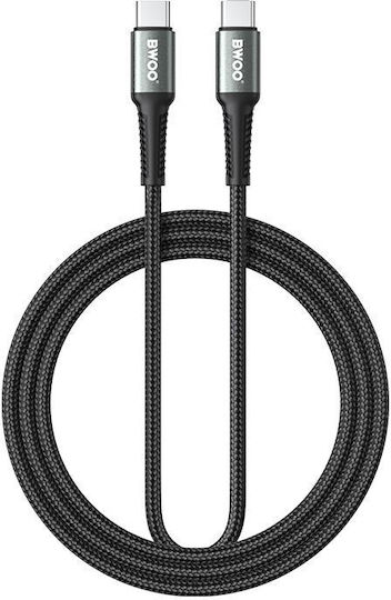 BWOO Braided USB 2.0 Cable USB-C male - USB-C 60W PD Μαύρο 3m