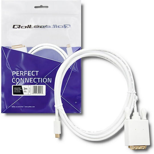 Qoltec Cablu Video USB 3.1 USB-C Masculin - DVI-D Alb 2m 50417