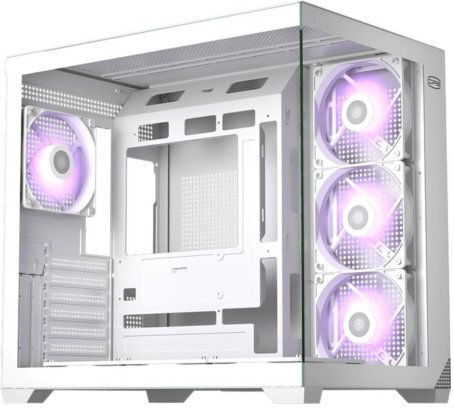PCCOOLER C3 T700 Gaming Midi Tower Computer Case with Side Window and ARGB Lighting White