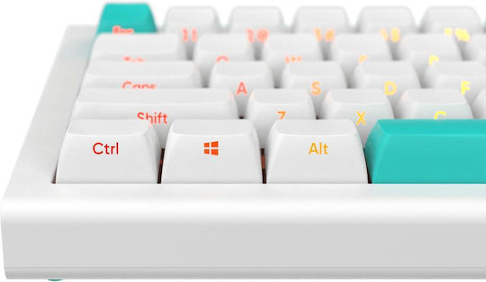 Nubi NK68 PRO Безжичен Гейминг Механична Клавиатура 65% с g3ms Аквамарин суичове и RGB подсветка (Английски US) Бял