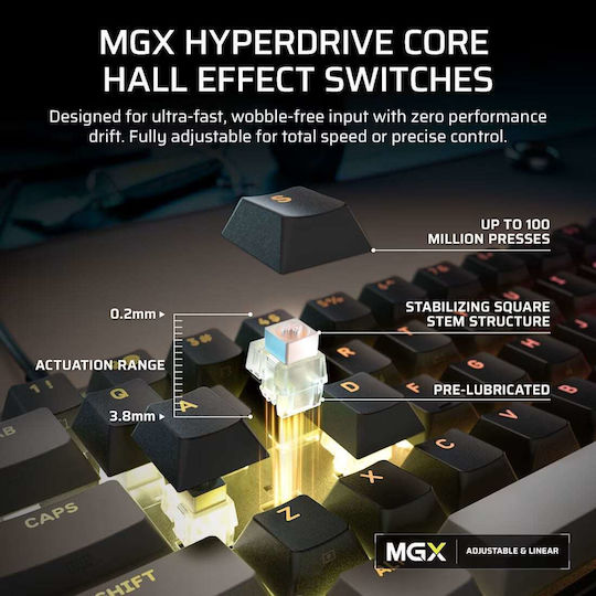 Corsair Clipper Pro Mini 60 Ηall Effect Gaming Πληκτρολόγιο 60% με Corsair MGX διακόπτες και RGB φωτισμό (Αγγλικό US)