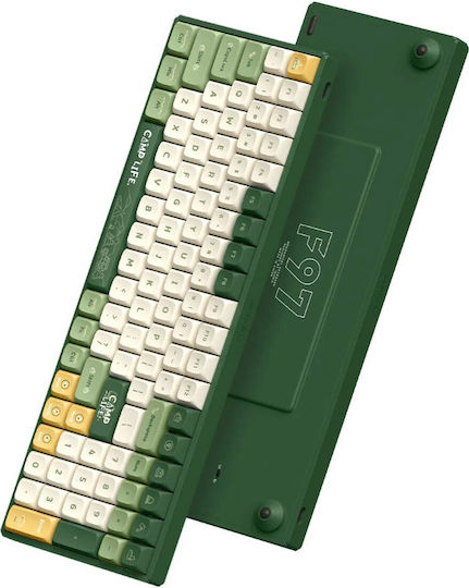 iQunix F97 Ασύρματο Gaming Μηχανικό Πληκτρολόγιο με Cherry MX Red διακόπτες και RGB φωτισμό (Αγγλικό US) Camping