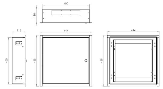 Stalflex Flush-Mounted Gehäuse Omp4 Weiß 400x400x120 Stück